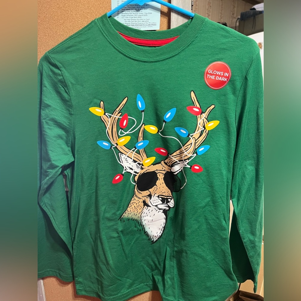 Glow in the dark deer Christmas boy’s shirt